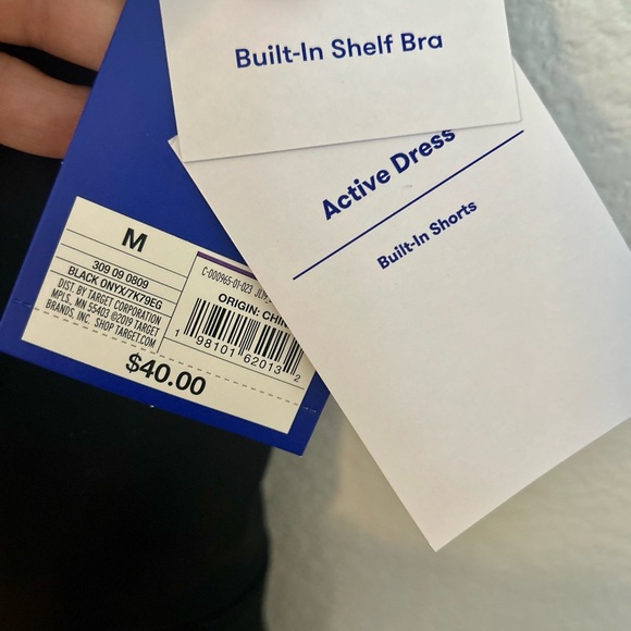 JoyLab Black Active Dress | Built-In Shelf Bra Athletic Tennis Dress Size M NWT - Picture 3 of 5